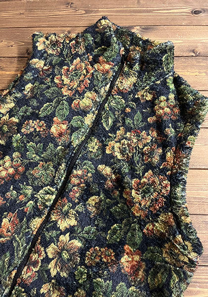 VOO ヴォー | FLOWER FLEECE VEST カラー:BLACK
