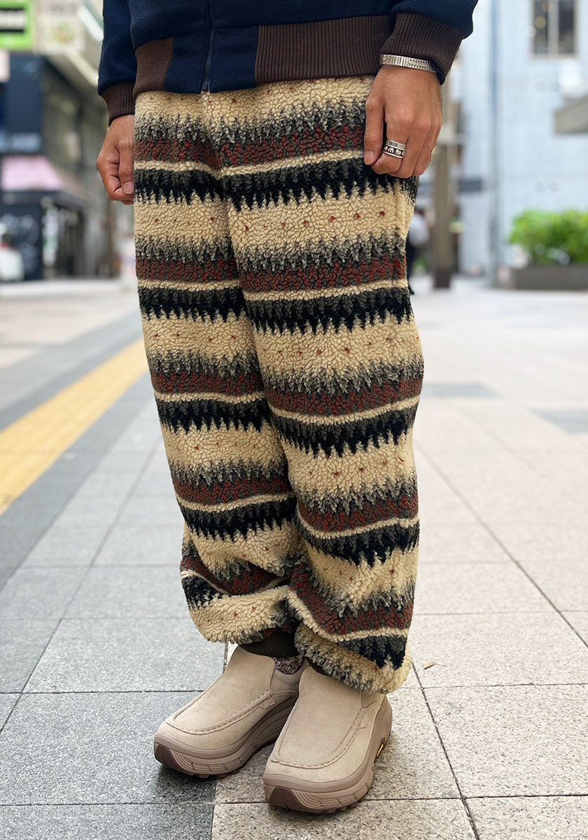 GREEN CLOTHING グリーンクロージング NATIVE PANTS｜ネイティブ柄ボアフリースパンツ