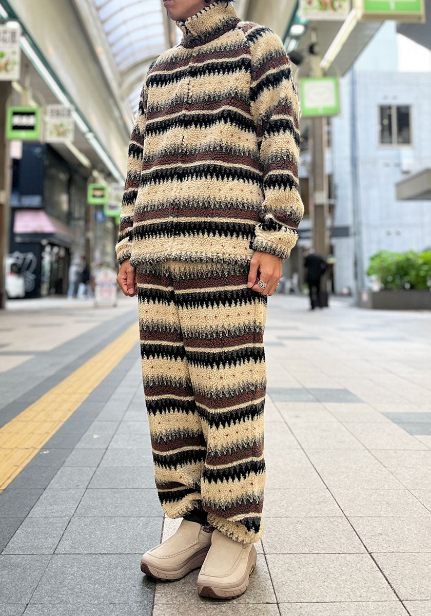 GREEN CLOTHING グリーンクロージング NATIVE PANTS｜ネイティブ柄ボアフリースパンツ