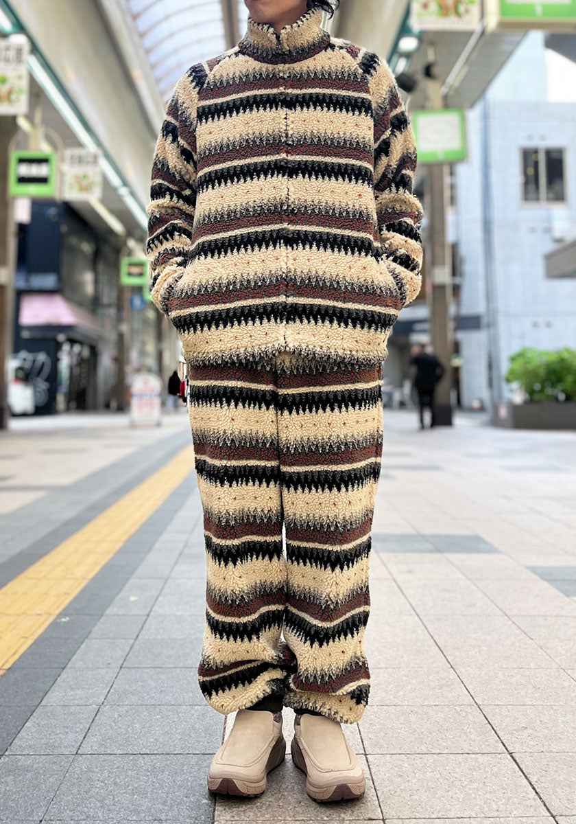 GREEN CLOTHING グリーンクロージング NATIVE PANTS｜ネイティブ柄ボアフリースパンツ