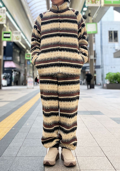 GREEN CLOTHING グリーンクロージング NATIVE PANTS｜ネイティブ柄ボアフリースパンツ
