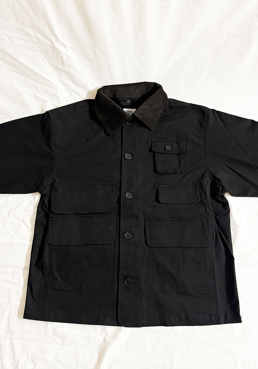 KELEN ケレン | LAYERED COLLAR HUNTING JACKET / ワークジャケット [BLACK]