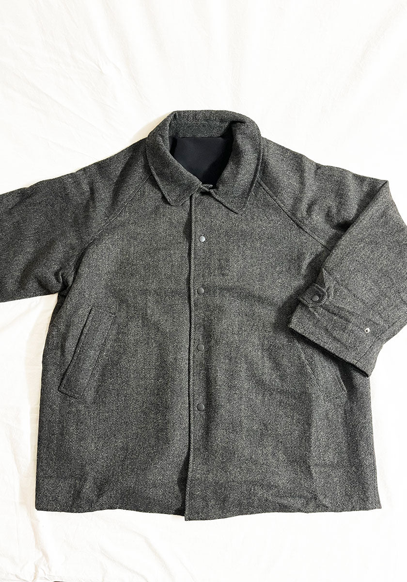 KELEN ケレン | REVERSIBLE CHECK COAT / リバーシブルチェックコート [CHARCOAL]