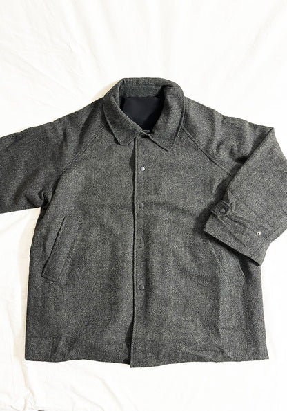 KELEN ケレン | REVERSIBLE CHECK COAT / リバーシブルチェックコート [CHARCOAL]