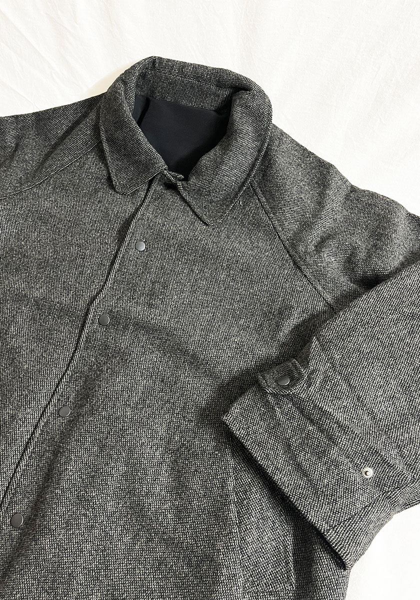 KELEN ケレン | REVERSIBLE CHECK COAT / リバーシブルチェックコート [CHARCOAL]