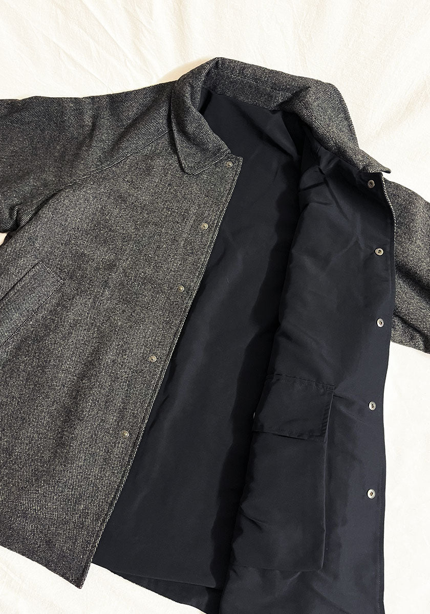 KELEN ケレン | REVERSIBLE CHECK COAT / リバーシブルチェックコート [CHARCOAL]