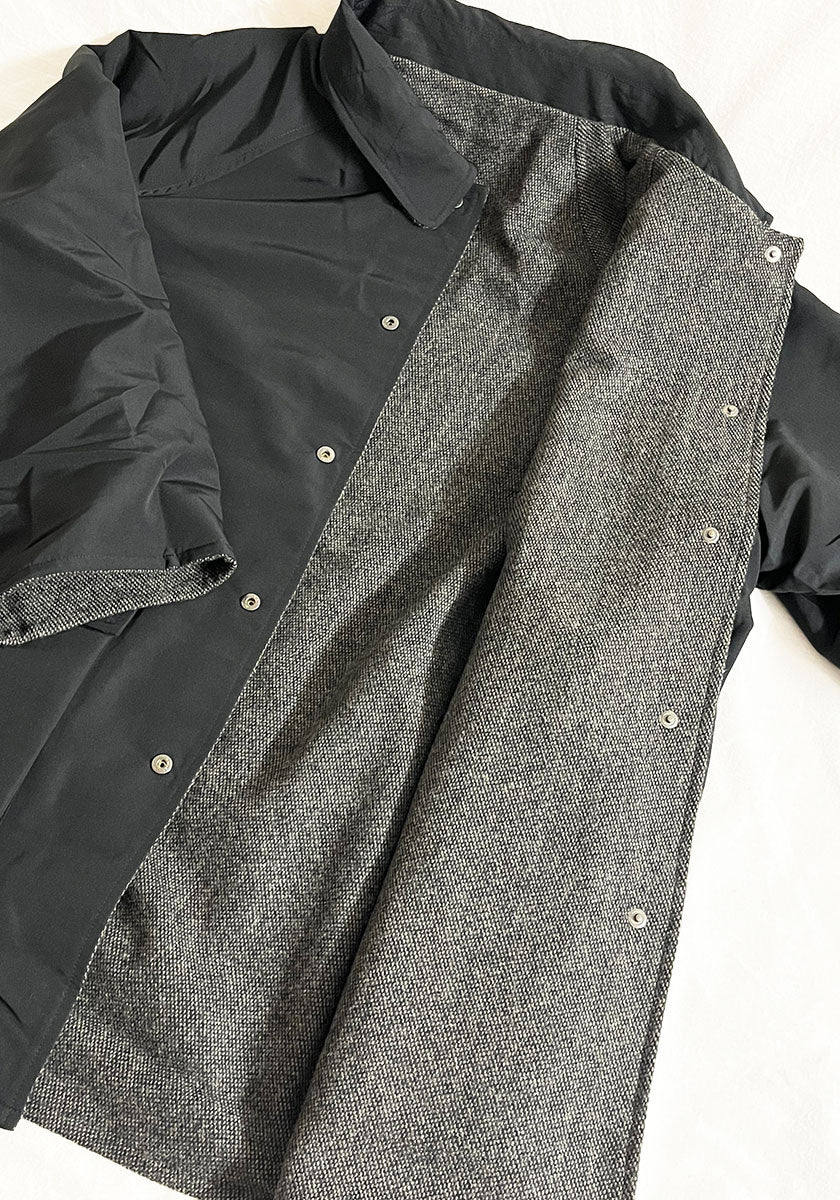 KELEN ケレン | REVERSIBLE CHECK COAT / リバーシブルチェックコート [CHARCOAL]