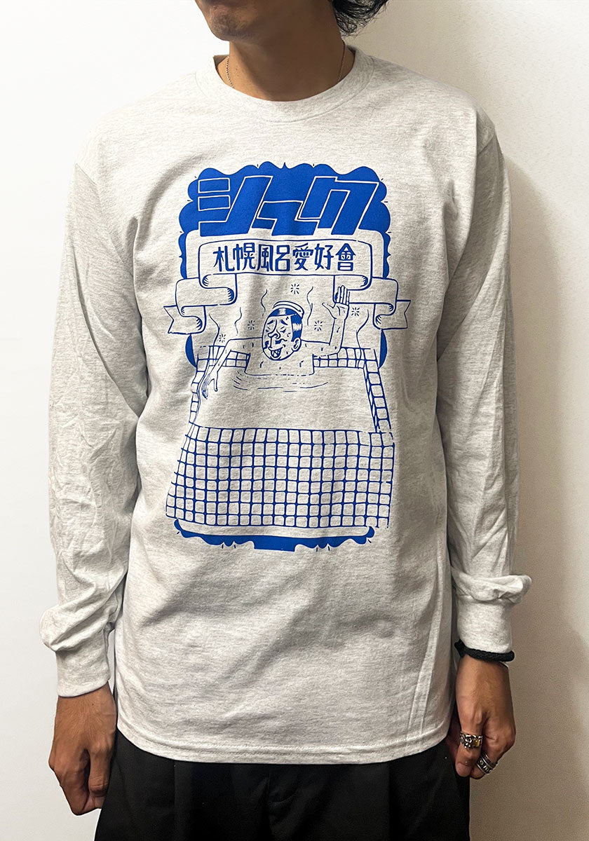 ESOW×SEEK 札幌風呂愛好會ロンTEE カラー:アッシュグレー