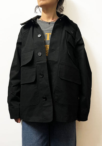 KELEN ケレン | LAYERED COLLAR HUNTING JACKET / ワークジャケット [BLACK]