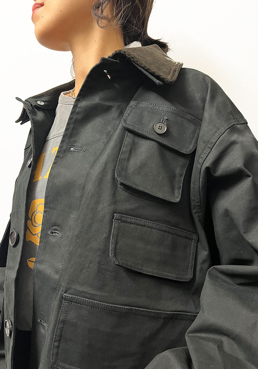 KELEN ケレン | LAYERED COLLAR HUNTING JACKET / ワークジャケット [BLACK]