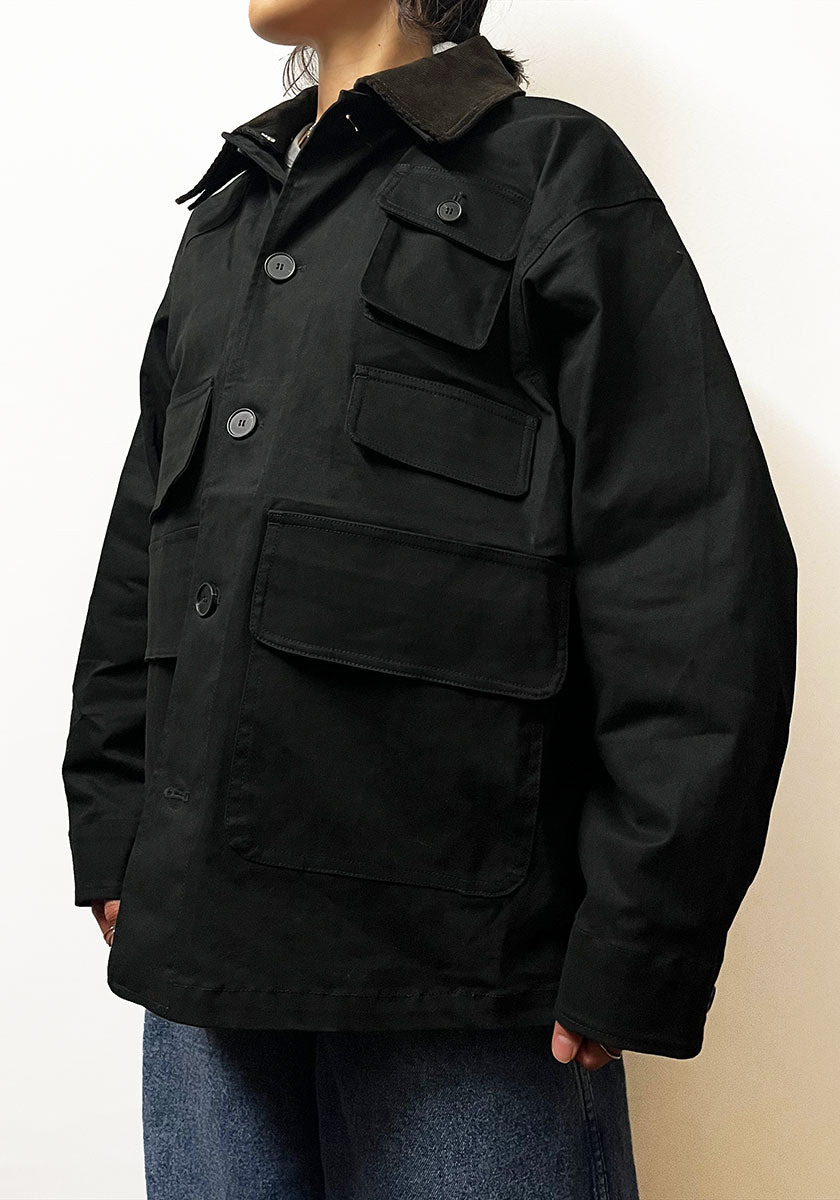 KELEN ケレン | LAYERED COLLAR HUNTING JACKET / ワークジャケット [BLACK]