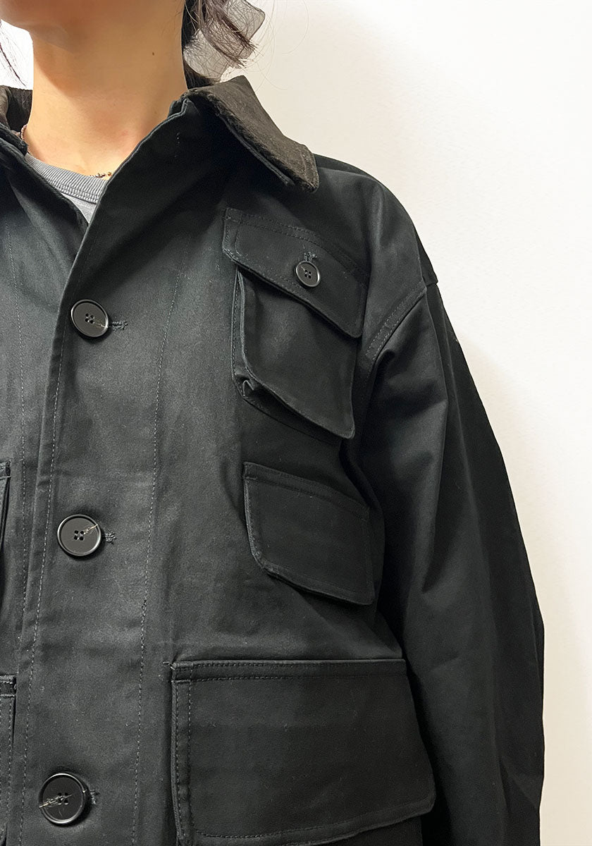 KELEN ケレン | LAYERED COLLAR HUNTING JACKET / ワークジャケット [BLACK]