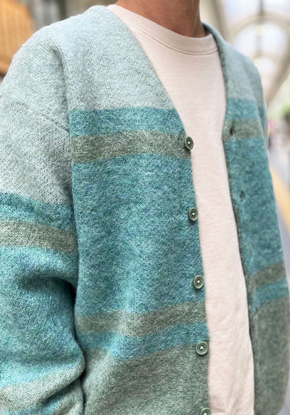 TOWNCRAFT タウンクラフト | MOHAIR SHAGGY JACQUARD CARDIGAN [BORDER]