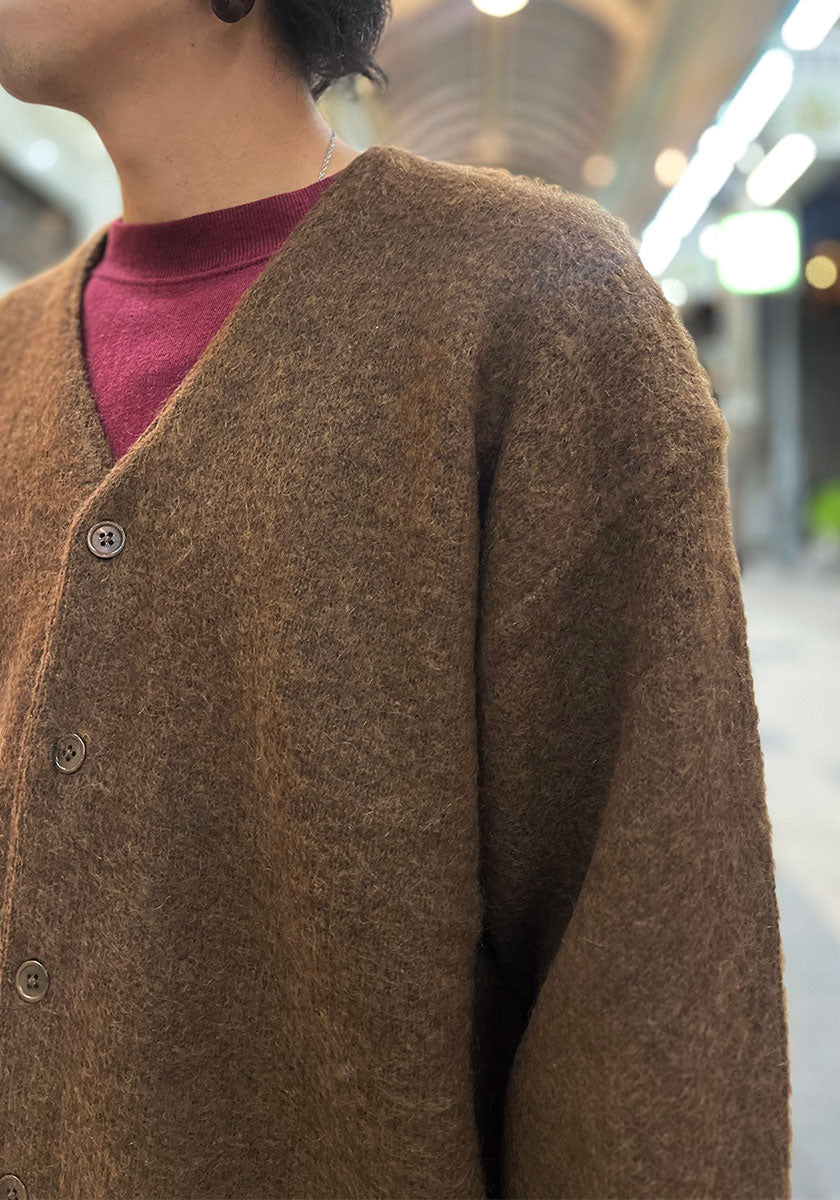 TOWNCRAFT タウンクラフト | MOHAIR SHAGGY CARDIGAN [BROWN]
