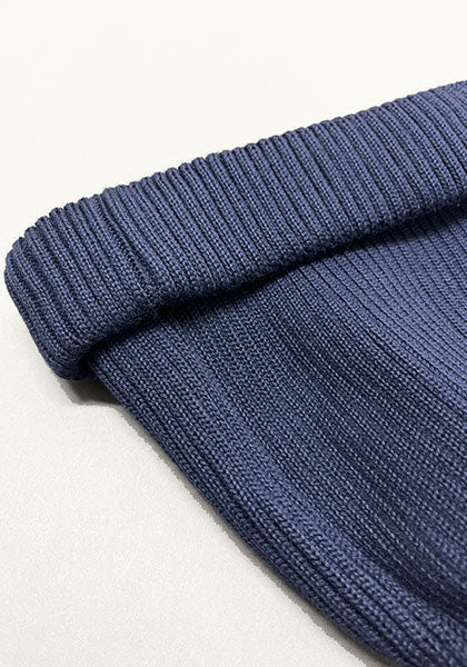 ROTOTO | COTTON ROLL UP BEANIE Color: NAVY
