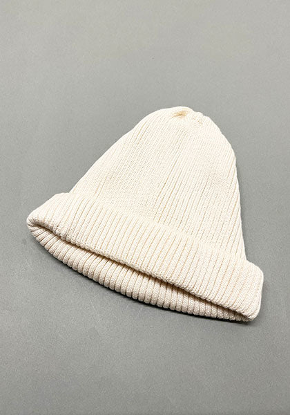 ROTOTO | COTTON ROLL UP BEANIE Color: IVORY