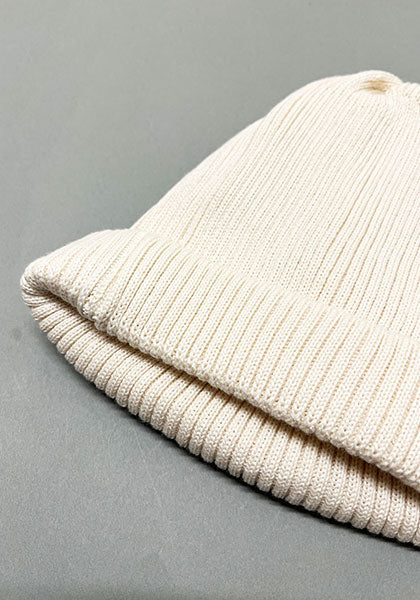 ROTOTO | COTTON ROLL UP BEANIE Color: IVORY