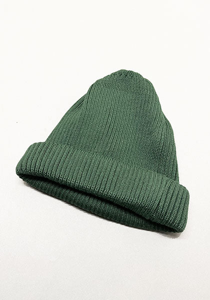 ROTOTO | COTTON ROLL UP BEANIE Color: D.GREEN