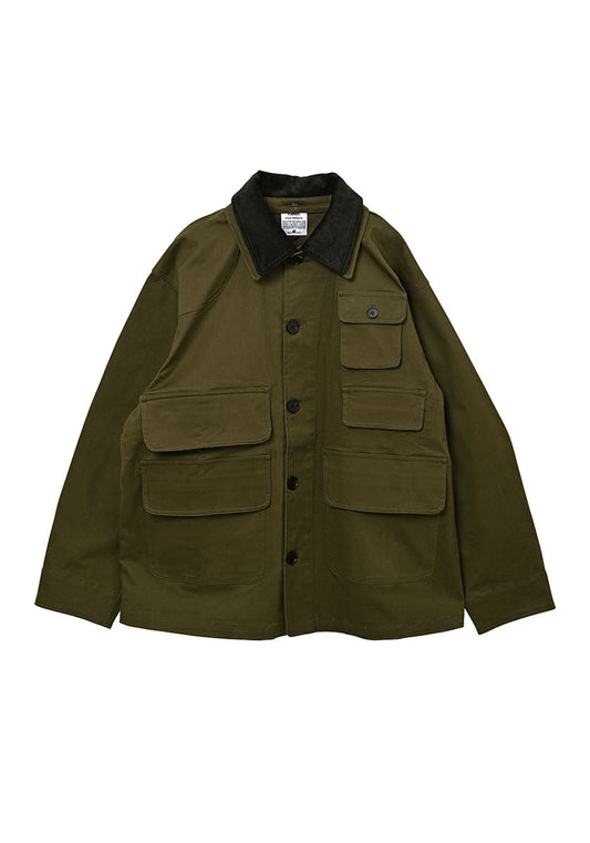 KELEN ケレン | LAYERED COLLAR HUNTING JACKET / ワークジャケット [OLIVE]