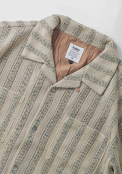 KELEN ケレン |  LACE KNIT SHIRT カラー : BEIGE