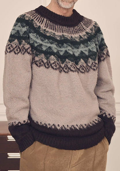 KELEN ケレン | BLURRED NORDIC CIRCLE KNIT カラー:MOKUBEIGE