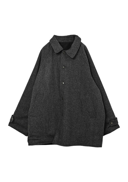 KELEN ケレン | REVERSIBLE CHECK COAT / リバーシブルチェックコート [CHARCOAL]