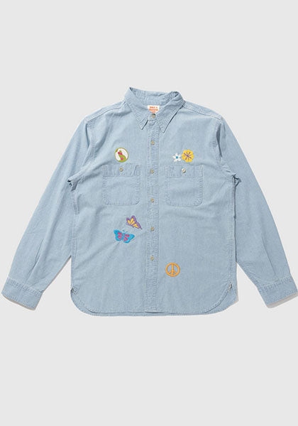HAVE A GRATEFUL DAY ハブ ア グレイトフル デイ | EMBROIDERY SHIRTS カラー：CHAMBRAY