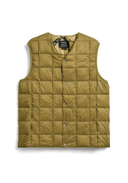 TAION 体温 ベーシック Vネックボタン インナーダウンベスト カラー:ベージュ