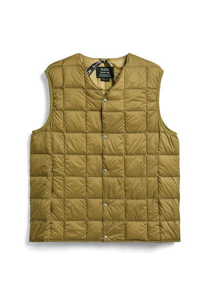 TAION 体温 ベーシック Vネックボタン インナーダウンベスト カラー:ベージュ