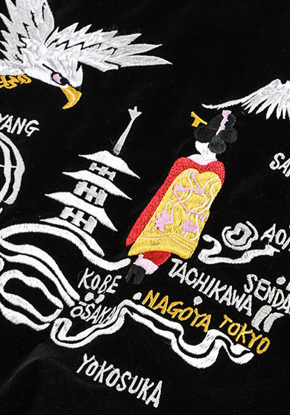 TAION 体温 ジャパンスペシャル リバーシブル スカジャン ダウンジャケット カラー : ブラック×ブラック