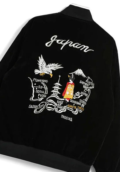 TAION 体温 ジャパンスペシャル リバーシブル スカジャン ダウンジャケット カラー : ブラック×ブラック