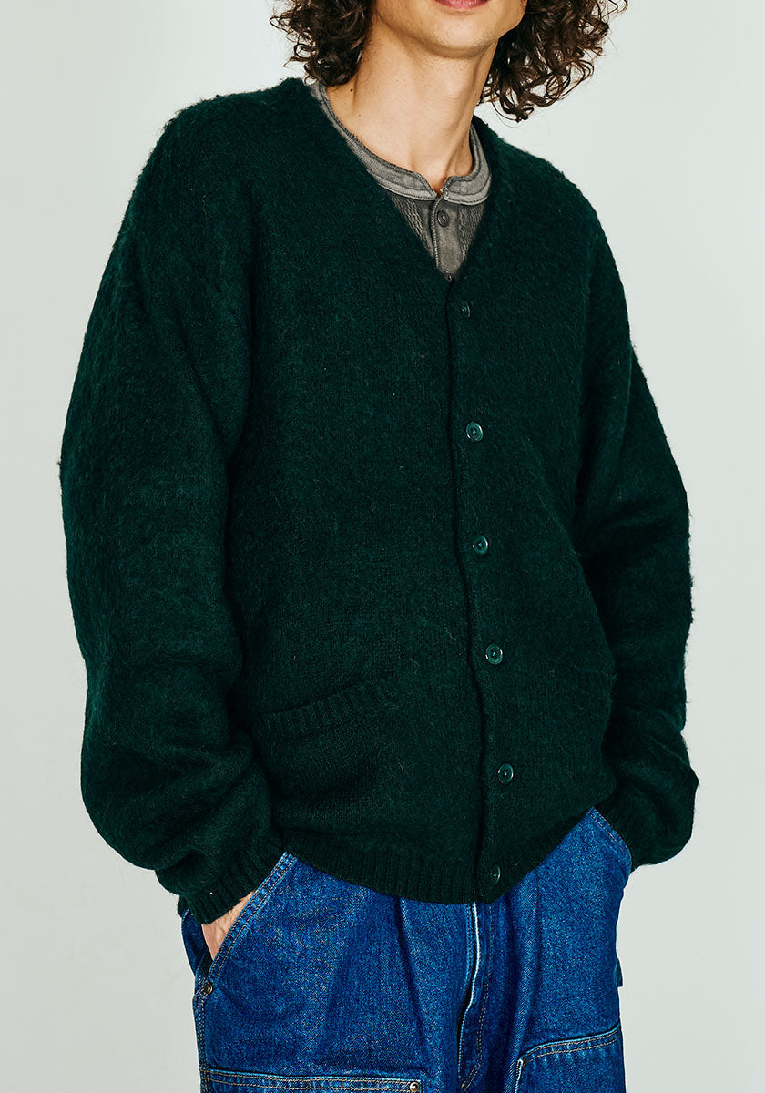 TOWNCRAFT タウンクラフト | MOHAIR SHAGGY CARDIGAN [GREEN]