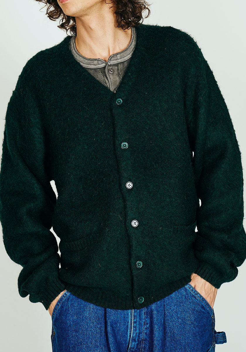 TOWNCRAFT タウンクラフト | MOHAIR SHAGGY CARDIGAN [GREEN]