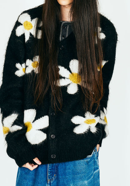 TOWNCRAFT タウンクラフト | MOHAIR SHAGGY JACQUARD CARDIGAN [DAISY]