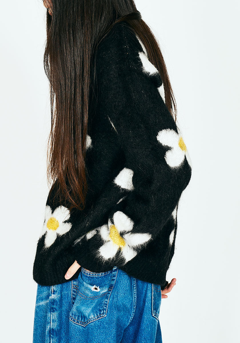 TOWNCRAFT タウンクラフト | MOHAIR SHAGGY JACQUARD CARDIGAN [DAISY]