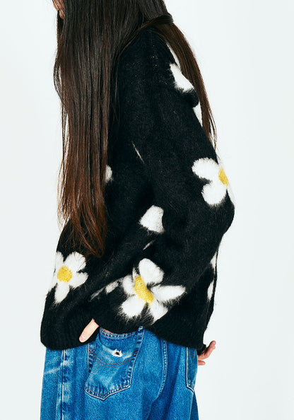 TOWNCRAFT タウンクラフト | MOHAIR SHAGGY JACQUARD CARDIGAN [DAISY]