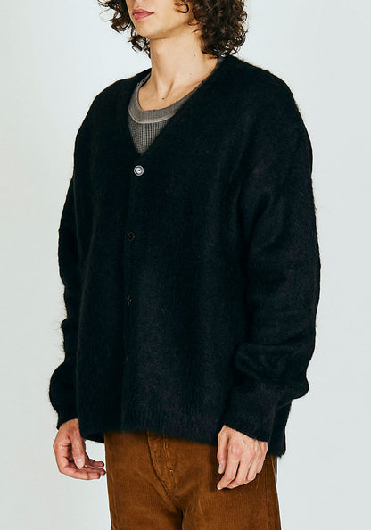 TOWNCRAFT タウンクラフト | MOHAIR SHAGGY CARDIGAN [BLACK]