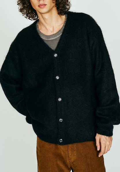 TOWNCRAFT タウンクラフト | MOHAIR SHAGGY CARDIGAN [BLACK]