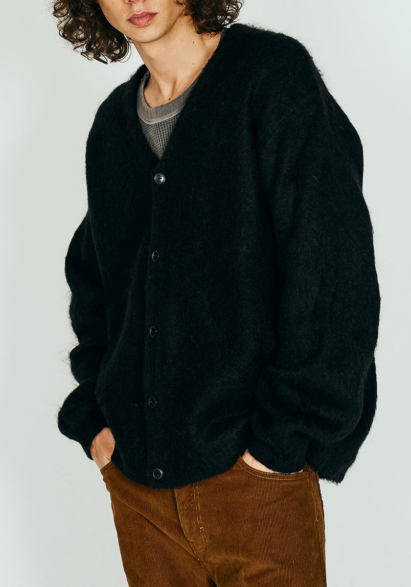 TOWNCRAFT タウンクラフト | MOHAIR SHAGGY CARDIGAN [BLACK]