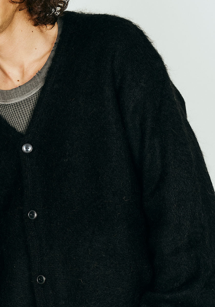 TOWNCRAFT タウンクラフト | MOHAIR SHAGGY CARDIGAN [BLACK]