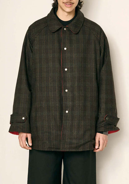 KELEN ケレン | REVERSIBLE CHECK COAT / リバーシブルチェックコート [BROWN]