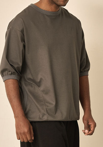 KELEN ケレン | SIDE POCKET SWEAT TEE カラー : CHARCOAL