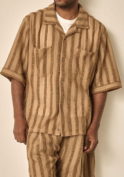 KELEN ケレン | LACE KNIT SHIRT カラー : BROWN