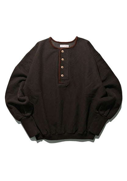 GYPSY&SONS ジプシーアンドサンズ | 80 CLASSIC HENRY 80 クラシック ヘンリーネック スウェット カラー：ブラウンチャコール