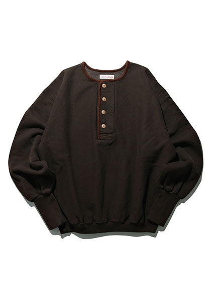 GYPSY&SONS ジプシーアンドサンズ | 80 CLASSIC HENRY 80 クラシック ヘンリーネック スウェット カラー：ブラウンチャコール