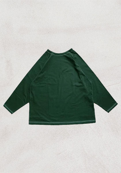 VOO 보 | BOTH SIDE LS 라글란 긴팔 TEE 색상 : GREEN / WHITE