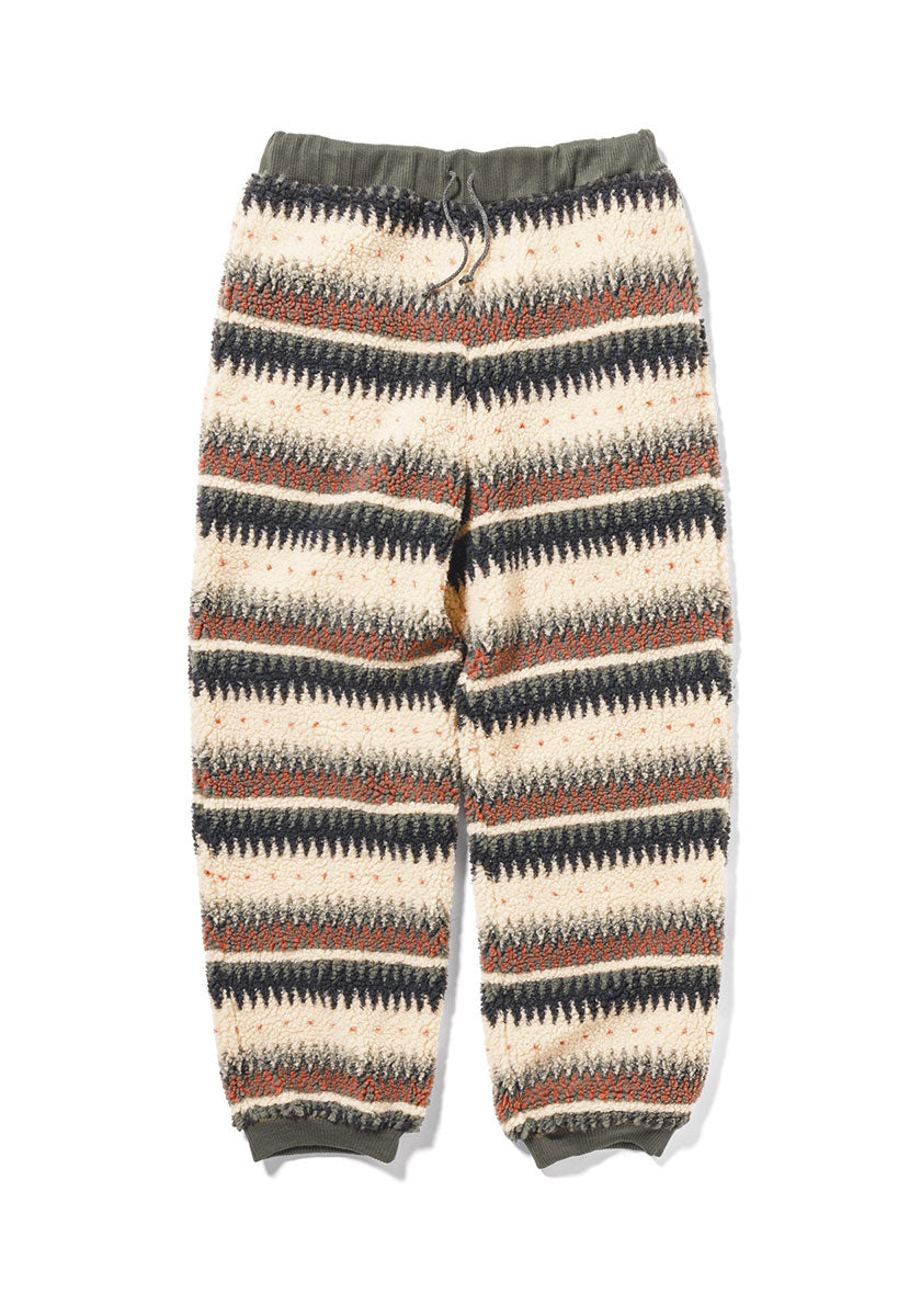 GREEN CLOTHING グリーンクロージング NATIVE PANTS｜ネイティブ柄ボアフリースパンツ