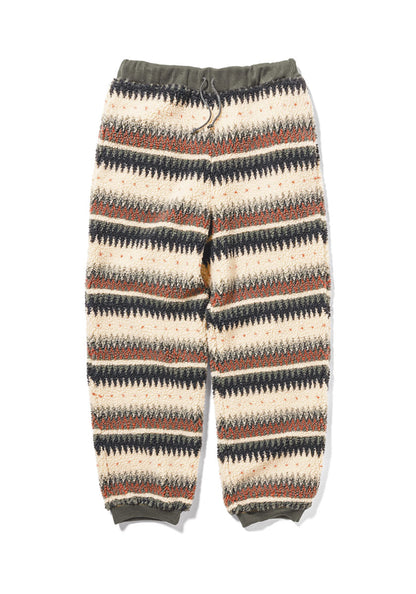 GREEN CLOTHING グリーンクロージング NATIVE PANTS｜ネイティブ柄ボアフリースパンツ