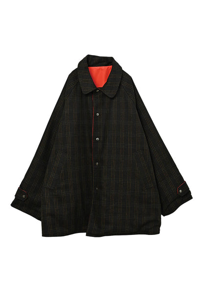 KELEN ケレン | REVERSIBLE CHECK COAT / リバーシブルチェックコート [BROWN]