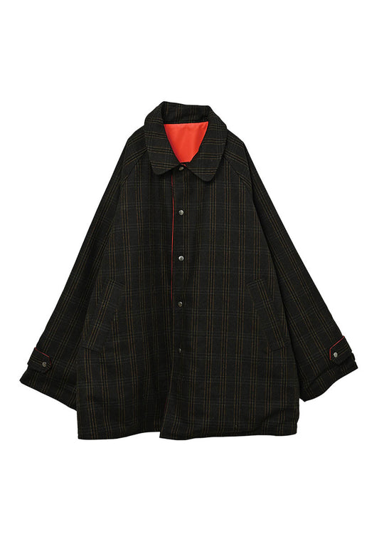 KELEN ケレン | REVERSIBLE CHECK COAT / リバーシブルチェックコート [BROWN]